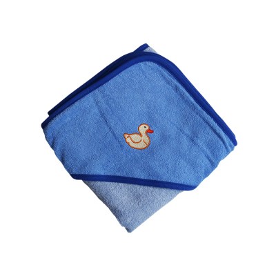 Kapuzenbadetuch kleine Ente blau